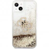 Guess Big 4G Liquid Glitter Gold tok - iPhone 13 mini - arany