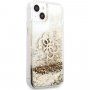 Guess Big 4G Liquid Glitter Gold tok - iPhone 13 mini - arany