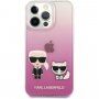 Karl Lagerfeld Ikonik Karl and Choupette Cover tok - iPhone 13 Pro Max - rózsaszín
