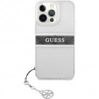 Guess 4G Grey Stripe tok - iPhone 13 Pro Max - szürke