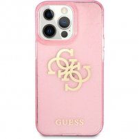 Guess Big 4G Full Glitter tok - iPhone 13 Pro Max - rózsaszín