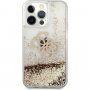 Guess Big 4G Liquid Glitter Gold tok - iPhone 13 Pro Max - arany