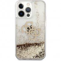 Guess Big 4G Liquid Glitter Gold tok - iPhone 13 Pro Max - arany