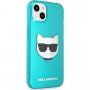 Karl Lagerfeld Choupette Head tok - iPhone 13 mini - türkizkék