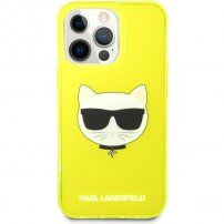 Karl Lagerfeld Choupette Head tok - iPhone 13 Pro Max - neon sárga
