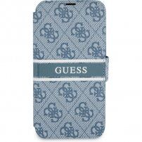 Guess 4G Printed Stripe flip cover borító - iPhone 13 mini - kék