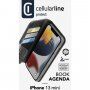 Cellularline Book Agenda 2 flip cover tok - iPhone 13 mini - fekete