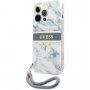 Guess Marble Stripe tok - iPhone 13 Pro Max - kék