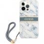 Guess Marble Stripe tok - iPhone 13 Pro Max - kék