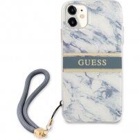Guess Marble Stripe tok - iPhone 11 - kék