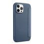 Szilikon és PU műbőr pénztárca tok - iPhone 13 mini - kék