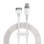 Baseus mágneses töltőkábel MagSafe 2 (T-alakú) / USB-C csatlakozóval - Macbook - 2m - fehér
