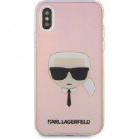 Karl Lagerfeld Head színjátszó tok - iPhone X / XS - szivárvány