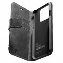 Cellularline Supreme bőr borító - iPhone 13 - fekete