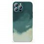 Védőtok akvarell mintával - iPhone 13 Pro Max - zöld