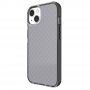 Keresztmintás átlátszó védőtok - iPhone 13 mini - fekete