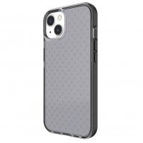 Keresztmintás átlátszó védőtok - iPhone 13 mini - fekete