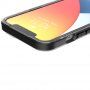 Keresztmintás átlátszó védőtok - iPhone 13 mini - fekete