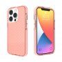 Keresztmintás átlátszó védőtok - iPhone 13 Pro Max - rózsaszín