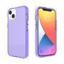 Keresztmintás átlátszó védőtok - iPhone 13 mini - lila