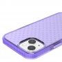 Keresztmintás átlátszó védőtok - iPhone 13 mini - lila