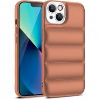 Védőtok párnákkal - iPhone 13 Pro Max - barna