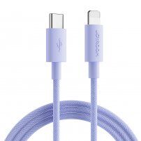 JOYROOM fonott adat- és töltőkábel PD 20W USB-C / Lightning - iPhone / iPad / iPod / AirPods - 2 m - lila