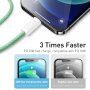 Baseus fonott gyors töltő- és adatkábel PD 20W USB-C / Lightning - iPhone / iPad / iPod / AirPods - 1 m - zöld