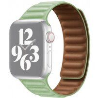 Szíj bőr felülettel - Apple Watch 42mm / 41mm / 40mm / 38mm - zöld