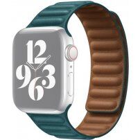 Szíj bőr felülettel - Apple Watch 42mm / 41mm / 40mm / 38mm - türkizkék