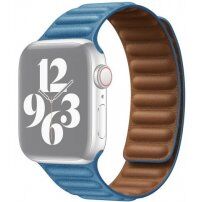 Szíj bőr felülettel - Apple Watch 42mm / 41mm / 40mm / 38mm - égszínkék