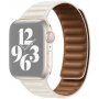 Szíj bőr felülettel - Apple Watch Ultra 49mm / 46mm / 45mm / 44mm / 42mm - krémszínű