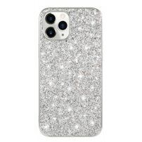 Védőtok flitterekkel - iPhone 12 Pro Max - ezüst