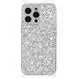 Védőtok flitterekkel - iPhone 13 mini - ezüst