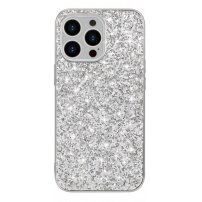 Védőtok flitterekkel - iPhone 13 mini - ezüst