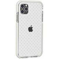 Keresztmintás átlátszó védőtok - iPhone 11 Pro Max - fehér