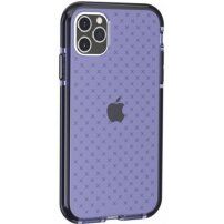 Keresztmintás átlátszó védőtok - iPhone 11 Pro Max - kék