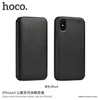 HOCO luxus flip cover tok műbőrből Apple iPhone XS / iPhone X - fekete