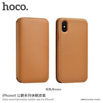 HOCO luxus flip cover tok műbőrből Apple iPhone XS / iPhone X - barna
