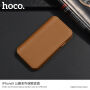 HOCO luxus flip cover tok műbőrből Apple iPhone XS / iPhone X - barna