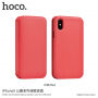 HOCO luxus flip cover tok műbőrből Apple iPhone XS / iPhone X - piros