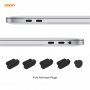 ENKAY 3az1-ben fényes tok ultra vékony EU billentyűzet védővel és port dugókkal - MacBook Pro 15" Touch Bar -al (A1707 / A1990) - tiszta