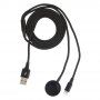 2 az 1-be Fonott USB-A / Lightning / mágneses korong adat- és töltőkábel - iPhone / iPad / Apple Watch / AirPods - 1 m - fekete