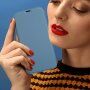 Szilikon és PU műbőr pénztárca tok - iPhone 13 - piros