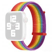 Nylon tépőzáras szíj - Apple Watch Ultra 49mm / 46mm / 45mm / 44mm / 42mm - szivárvány