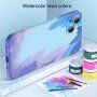 Védőtok akvarell mintával - iPhone 13 Pro Max - zöld