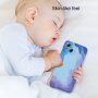 Védőtok akvarell mintával - iPhone 13 Pro Max - zöld