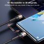 Usams világító fonott adat- és töltő kábel PD USB-C / USB-C - iPhone / iPad / MacBook / AirPods - 1,2 m - arany