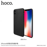 HOCO tok karbon textúrával Apple iPhone XS / iPhone X - fekete