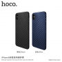 HOCO tok karbon textúrával Apple iPhone XS / iPhone X - sötétkék